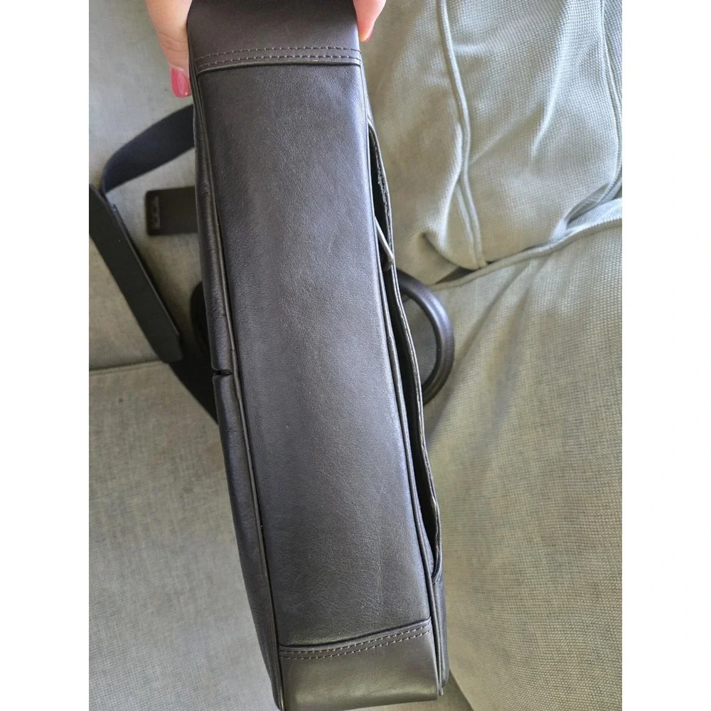 TUMI Berwick Double Zip Top Leather Briefcase Laptop Bag Black 69730HK0 Reg $445